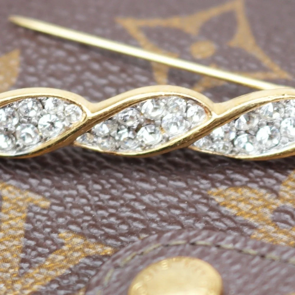 80s TRIFARI Gold & Austrian Crystal Brooch/Tie Pin